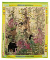 Jane Goodall by Geraldine Javier contemporary artwork textile