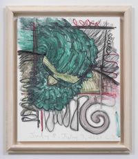 Green Male/Head down (2) by Carroll Dunham contemporary artwork works on paper, drawing