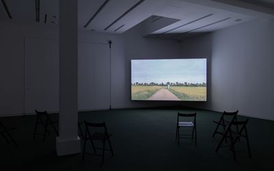 Johanna Billing, Learning How to Drive a Piano (2015). HD, 22.40 min, loop. Exhibition view: Kavi Gupta, Elizabeth St, Chicago (4 June–6 August 2016). Courtesy the artist and Kavi Gupta. Photo: Sigrid Marie Luise Lange.