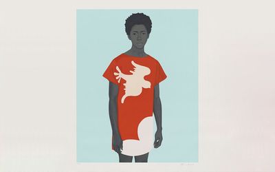 Amy Sherald, Hope is the thing with feathers (The little bird) (2021). Colour screenprint on Coventry Rag 335 gsm. 102.23 x 81.28 cm. © Amy Sherald. Courtesy Hauser & Wirth. Photo: Thomas Barrat.