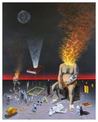 Brûlez tout jusqu'à la dernière idée by Saad Nazih contemporary artwork painting
