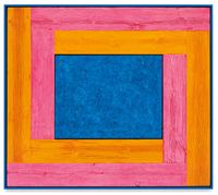 Untitled (Tree Painting-Double L, Pink, Orange, and Blue) by Douglas Melini contemporary artwork painting, sculpture