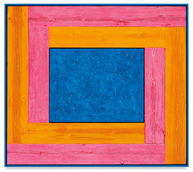 Untitled (Tree Painting-Double L, Pink, Orange, and Blue) by Douglas Melini contemporary artwork