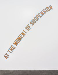 AT THE MOMENT OF SUSPENSION by Lawrence Weiner contemporary artwork installation