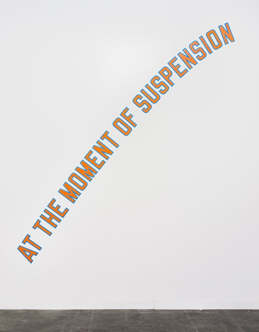 AT THE MOMENT OF SUSPENSION by Lawrence Weiner contemporary artwork