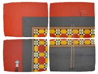 Chettinad Tile III (4-parts) by Desmond Lazaro contemporary artwork works on paper