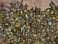 Jardin de souffle cor  avril 1956 by Jean Dubuffet contemporary artwork painting, works on paper