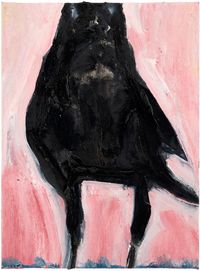 Crow (pink and blue) by Matthew Krishanu contemporary artwork painting