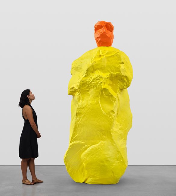 orange yellow monk by Ugo Rondinone contemporary artwork
