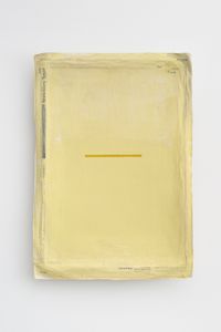 Yellow Composition (with All Existing Words) by Mark Manders contemporary artwork painting, works on paper, sculpture