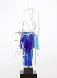 Cabeza azul by Manolo Valdés contemporary artwork sculpture