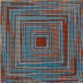 Recipientes - acumulação progressiva decrescente em azul, laranja e branco by José Patrício contemporary artwork 5