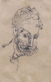 Tête d'homme (Leo Stein) (rückseitig: Hercule) by Pablo Picasso contemporary artwork drawing