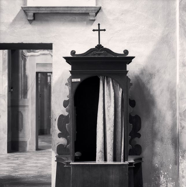 Confessional, Study 1, Chiesa die Santi Pietro Apostolo e Prospero Verscovo, Reggio Emilia, Italy by Michael Kenna contemporary artwork