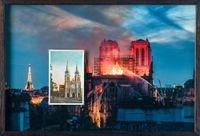 So horrible to watch the massive fire at Notre Dame Cathedral in Paris by Phuong Ngo contemporary artwork photography, print