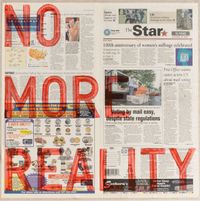 untitled 2023 (no more reality (for pp), the star, august 16, 2020) by Rirkrit Tiravanija contemporary artwork painting, mixed media