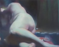 Figure in a green room by Johannes Kahrs contemporary artwork painting