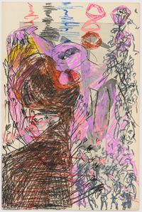 Chaine Humaine by Pélagie Gbaguidi contemporary artwork drawing