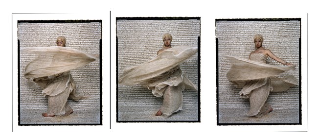 Dancer Triptych (#10, #8, #12) by Lalla Essaydi contemporary artwork