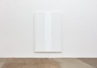 Untitled (White Inner Band, White Sides, Beveled) by Mary Corse contemporary artwork mixed media