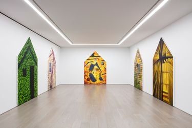 Exhibition view: Henry Gunderson, House Painting and Various Odd Jobs, Perrotin, New York (26 April–10 June 2023). Courtesy the artist and Perrotin. Photo: Guillaume Ziccarelli.
