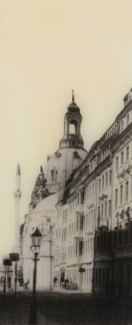 Rampische Straße in Dresden mit Blick auf die Augustus Moschee by Manaf Halbouni contemporary artwork
