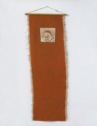 Untitled (orange wall hanging) by Barry Flanagan contemporary artwork painting, works on paper, sculpture
