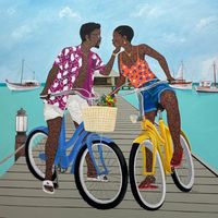Ride Through Life Full Of Love by Hamid Nii Nortey contemporary artwork painting, works on paper