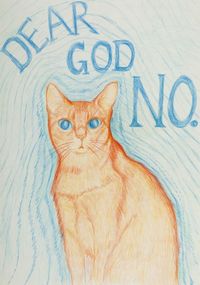 Dear God No Cat by Anastasia Klose contemporary artwork works on paper