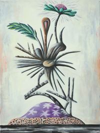 Verholzte Baumskulptur (rosa Blüte) by Hartmut Neumann contemporary artwork painting