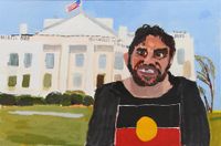 Self-Portrait (The White House) by Vincent Namatjira contemporary artwork painting