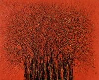 Red Forest GA10/ 21 by Professor Ablade Glover contemporary artwork painting, works on paper