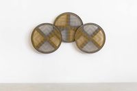 Sonic Rotating Identical Circular Triplets – Gold and Silver #8 by Haegue Yang contemporary artwork sculpture