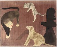 Cat Dog Cat by Jockum Nordström contemporary artwork works on paper, mixed media