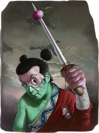 WeiKuoSaburo Snatched the Sword 維國三郎搶到那支寶劍 by Kuo Wei-Kuo contemporary artwork painting, mixed media