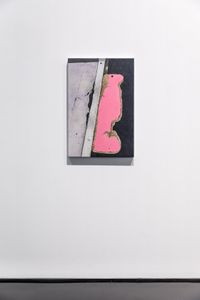 Pink obstacle (doorstep) by Andrew Browne contemporary artwork painting, works on paper