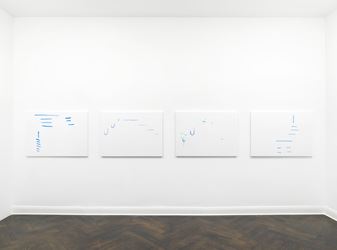 Michael Krebber, ohne Titel (Wirklichkeit erschlägt Kunst) 19 (2019). Exhibition view: Michael Krebber, Wirklichkeit erschlägt Kunst, Galerie Buchholz, Berlin (26 April–15 June 2019). Courtesy Galerie Buchholz.