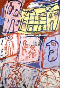 Rencontres en ville (Encounters in the City) by Jean Dubuffet contemporary artwork mixed media