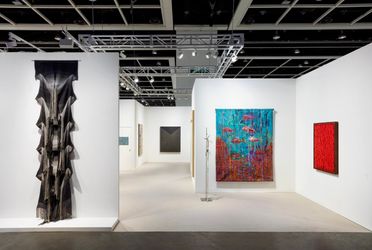 Installation view of Tina Kim Gallery | Booth 3D08 at Art Basel Hong Kong. Courtesy of Tina Kim Gallery. Photo by Sebastiano Pellion di Persano.