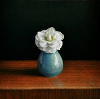 A White Camellia in a Kyoto Vase by Tzu-Chi Yeh contemporary artwork painting, works on paper