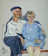 Linus and Ava Helen Pauling by Alice Neel contemporary artwork painting