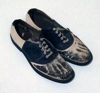 Untitled Saddle Shoes with Photographic Feet by Keith A. Smith contemporary artwork mixed media
