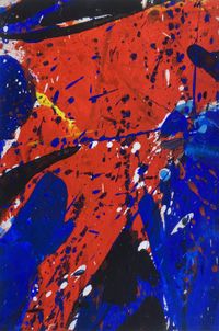 No. 9, Red, Blue & Black by Sam Francis contemporary artwork painting, works on paper