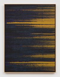 Negative Entropy (Stripe International Inc., Accounting Department, Purple, Orange, Single) by Mika Tajima contemporary artwork sculpture, textile
