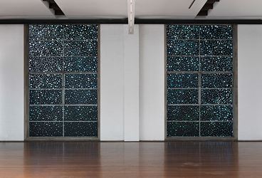 Exhibition view: Daniel Boyd, Rainbow Serpent, Roslyn Oxley9 Gallery (18 October–20 November 2018). Courtesy Roslyn Oxley9 Gallery. Photo: Jessica Maurer
