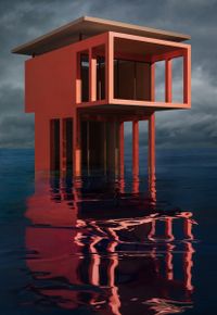 Red/Orange Solo Pavilion by James Casebere contemporary artwork photography