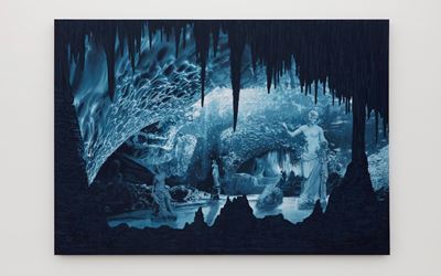 Daniel Arsham, Cave of the Sublime, Iceland (2020). Acrylic on canvas panel. 213.4 x 304.8 x 7.6 cm. Courtesy the artist and Perrotin.