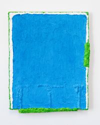 Untitled (blue with lime green) by Louise Gresswell contemporary artwork painting