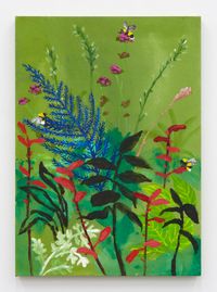 Blue Fern with Bees by Tabboo! contemporary artwork painting