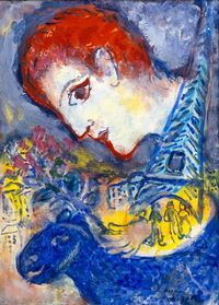Le peintre à la Tour Eiffel by Marc Chagall contemporary artwork painting